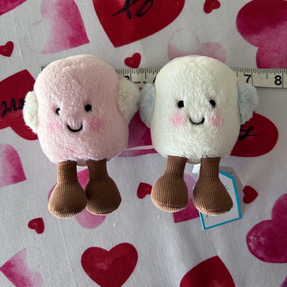 Jellycat NWT Pink and White Toastie Marshmallows Set - Picture 4 of 7